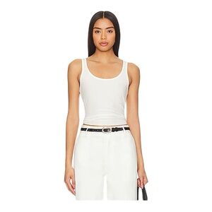 NWT Good American Crop Cut Tank in Cloud White 001 Size 3XL